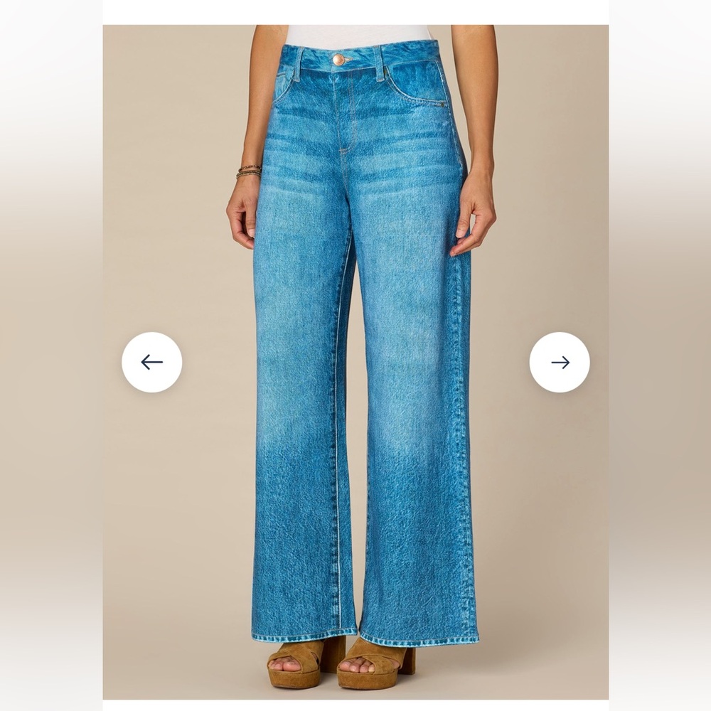 Skyrise French Terry printed petite wide leg pants